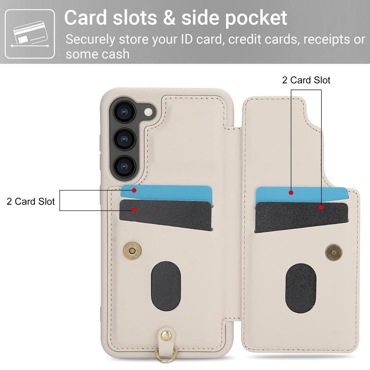 Crossbody Flower Pattern Leather Phone Case, For Samsung Galaxy S22+ 5G