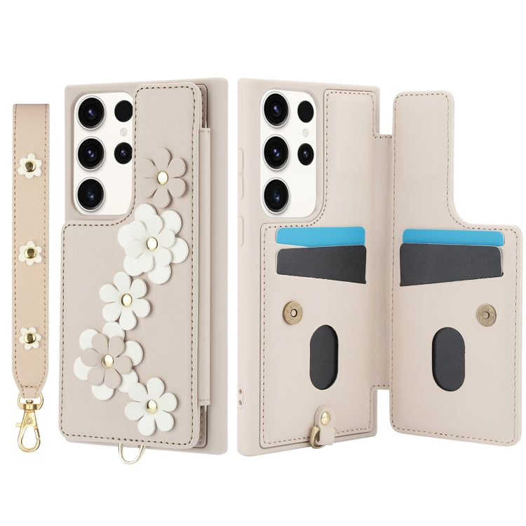 Crossbody Flower Pattern Leather Phone Case