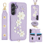 Crossbody Flower Pattern Leather Phone Case