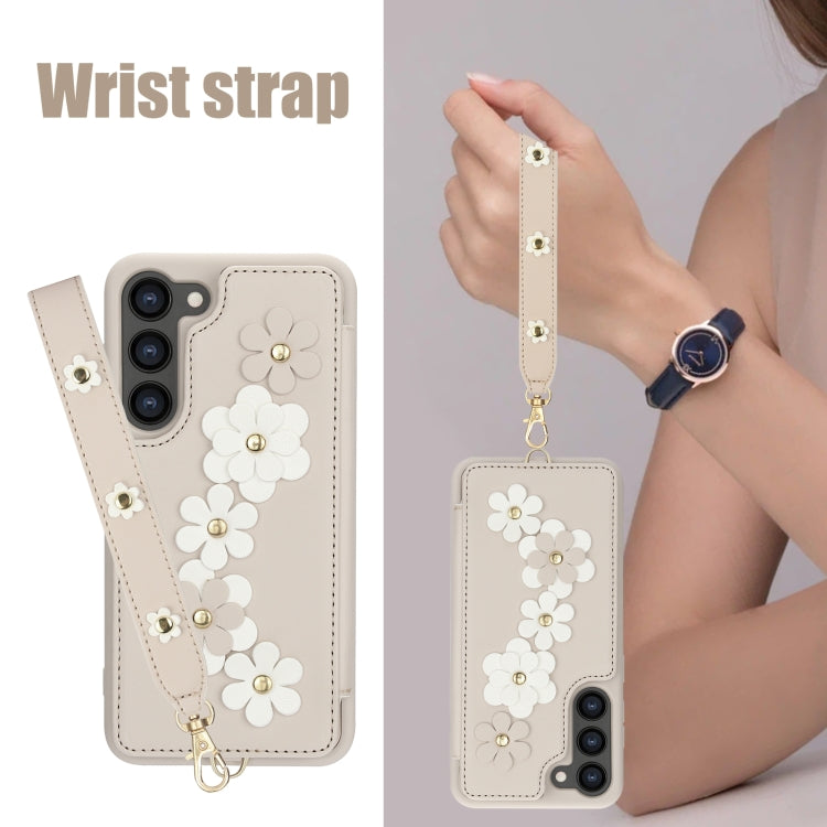 Crossbody Flower Pattern Leather Phone Case, For Samsung Galaxy S23 FE 5G, For Samsung Galaxy S23 Ultra 5G, For Samsung Galaxy S23+ 5G, For Samsung Galaxy S22 Ultra 5G