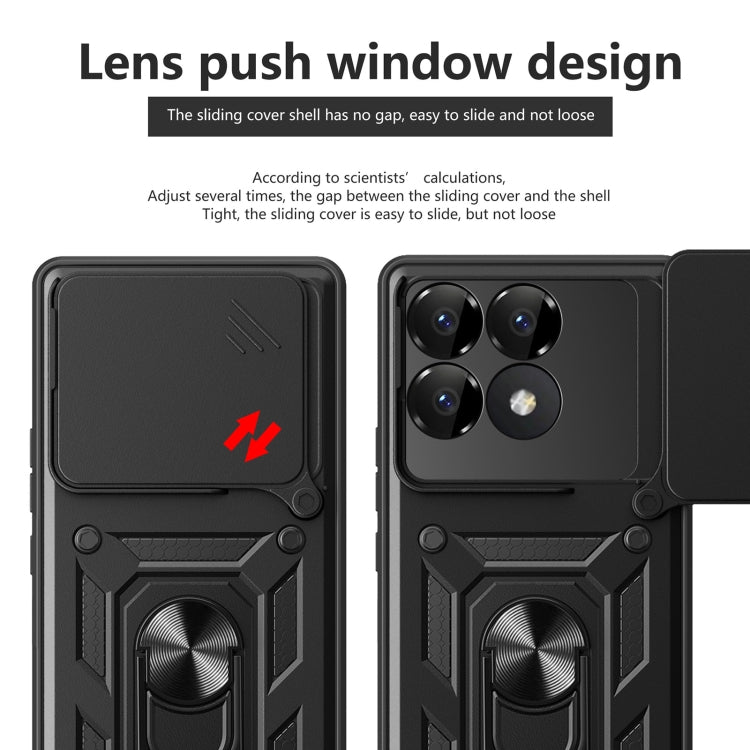 Sliding Camera Cover Design TPU+PC Phone Case, For Xiaomi Poco F6 Pro, For Xiaomi 13 Ultra