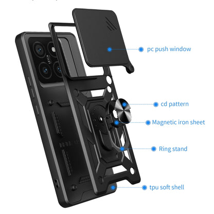 Sliding Camera Cover Design TPU+PC Phone Case, For Xiaomi 14T Pro 5G, For Xiaomi 14T 5G, For Xiaomi Poco F6