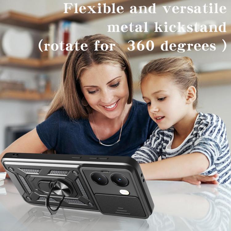 Sliding Camera Cover Design TPU+PC Phone Case, For Xiaomi Poco X7 Pro 5G Global, For Xiaomi Poco M7 Pro 5G, For Xiaomi 15 Pro