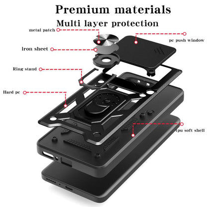Sliding Camera Cover Design TPU+PC Phone Case, For Xiaomi Poco M7 Pro 5G, For Xiaomi 15 Pro, For Xiaomi 15