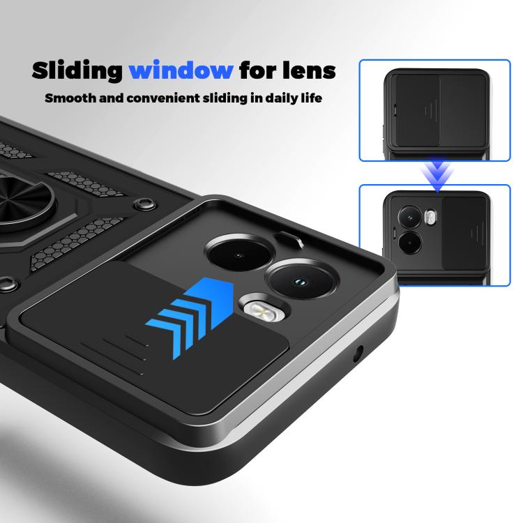 Sliding Camera Cover Design TPU+PC Phone Case, For Xiaomi Poco M7 4G 169mm, For Xiaomi 15T Pro, For Xiaomi 15T