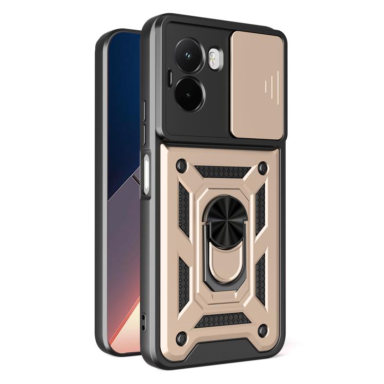 Sliding Camera Cover Design TPU+PC Phone Case, For Xiaomi Poco M7 4G 169mm, For Xiaomi 15T Pro, For Xiaomi 15T
