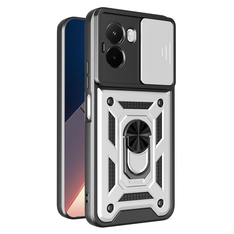 Sliding Camera Cover Design TPU+PC Phone Case, For Xiaomi Poco M7 4G 169mm, For Xiaomi 15T Pro, For Xiaomi 15T