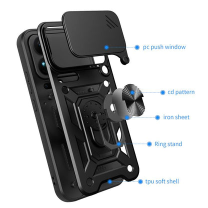 Sliding Camera Cover Design TPU+PC Phone Case, For Xiaomi 17 Pro Max, For Xiaomi Poco M7 4G 169mm, For Xiaomi 15T Pro