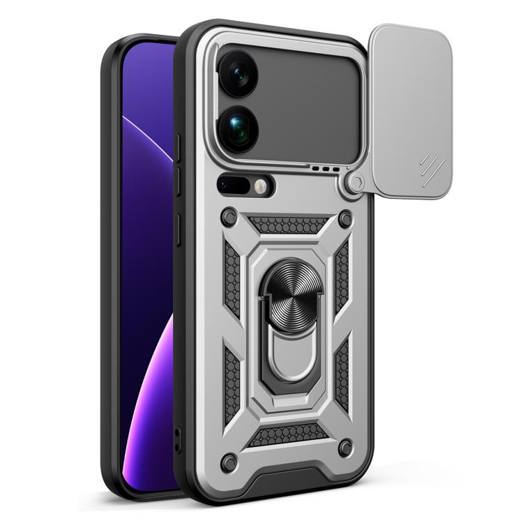 Sliding Camera Cover Design TPU+PC Phone Case, For Xiaomi 17 Pro Max, For Xiaomi Poco M7 4G 169mm, For Xiaomi 15T Pro