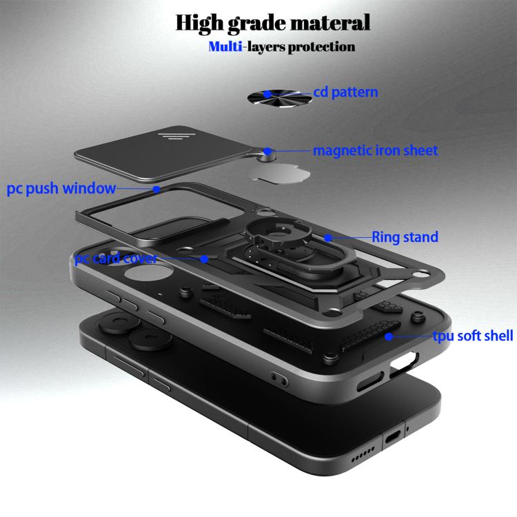 Sliding Camera Cover Design TPU+PC Phone Case, For Xiaomi Poco X8 Pro 5G, For Xiaomi 17 Ultra, For Xiaomi 17 Pro Max