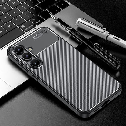 Carbon Fiber Texture Shockproof TPU Phone Case, For Samsung Galaxy S25 Edge 5G, For Samsung Galaxy S25 5G, For Samsung Galaxy S25+ 5G, For Samsung Galaxy S25 Ultra 5G, For Samsung Galaxy S24 FE 5G