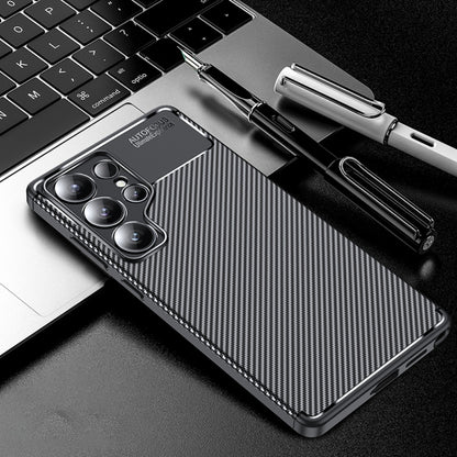 Carbon Fiber Texture Shockproof TPU Phone Case, For Samsung Galaxy S25 Edge 5G, For Samsung Galaxy S25 5G, For Samsung Galaxy S25+ 5G, For Samsung Galaxy S25 Ultra 5G, For Samsung Galaxy S24 FE 5G