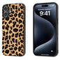 Black Frame Leopard Phone Case, For iPhone 16 Plus, For iPhone 16