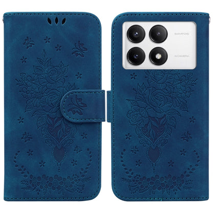 Butterfly Rose Embossed Leather Phone Case