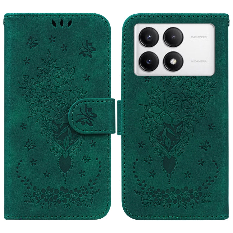 Butterfly Rose Embossed Leather Phone Case