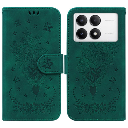 Butterfly Rose Embossed Leather Phone Case