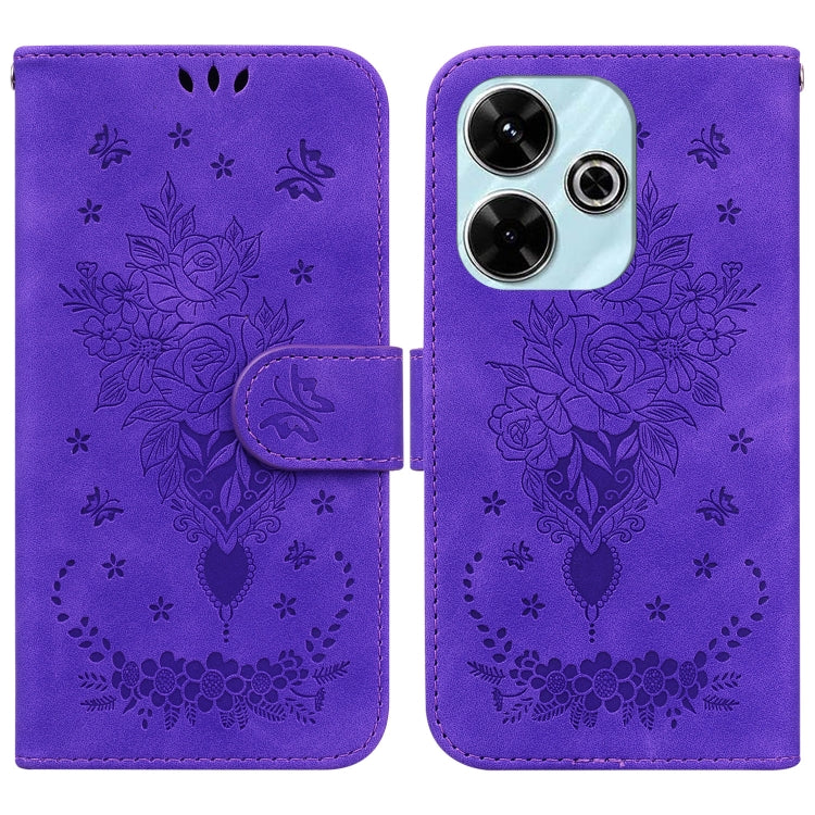 Butterfly Rose Embossed Leather Phone Case