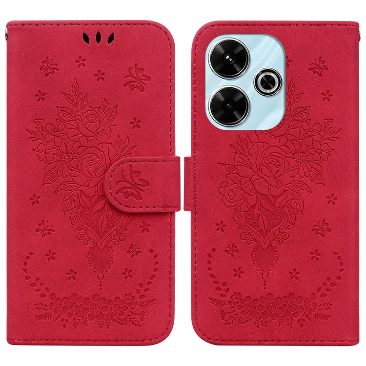 Butterfly Rose Embossed Leather Phone Case