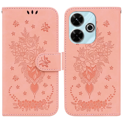 Butterfly Rose Embossed Leather Phone Case