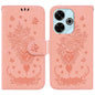 Butterfly Rose Embossed Leather Phone Case