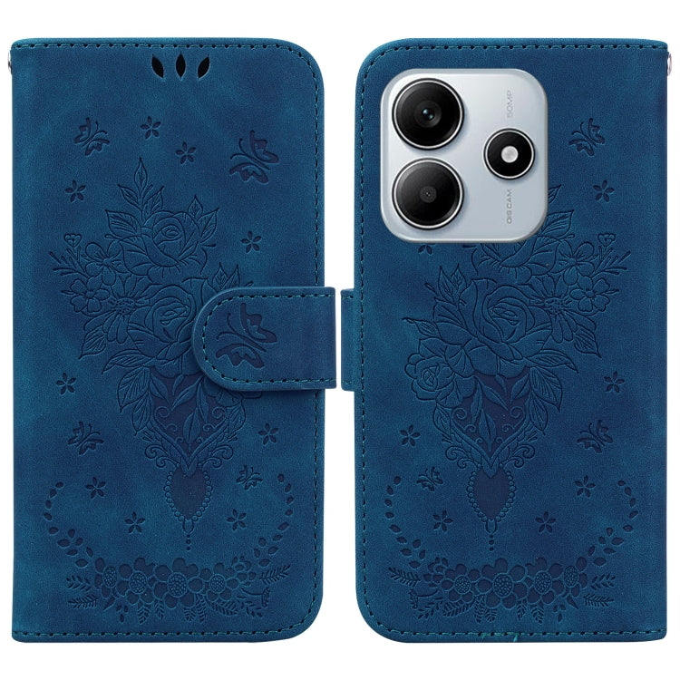 Butterfly Rose Embossed Leather Phone Case
