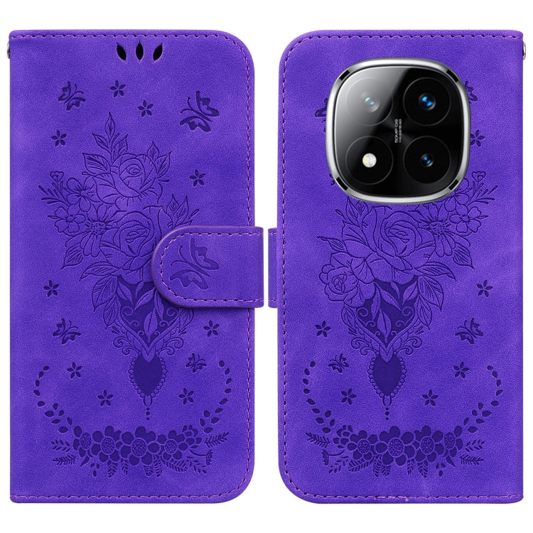 Butterfly Rose Embossed Leather Phone Case