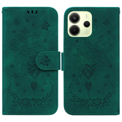 Butterfly Rose Embossed Leather Phone Case