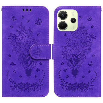 Butterfly Rose Embossed Leather Phone Case