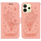 Butterfly Rose Embossed Leather Phone Case