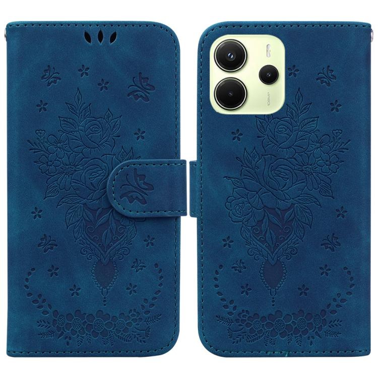 Butterfly Rose Embossed Leather Phone Case, For Redmi Note 14S 4G, For Redmi K80 / K80 Pro / Xiaomi Poco F7 Pro, For Redmi Note 14 4G 164.84mm, For Redmi Turbo 4 / Xiaomi Poco X7 Pro