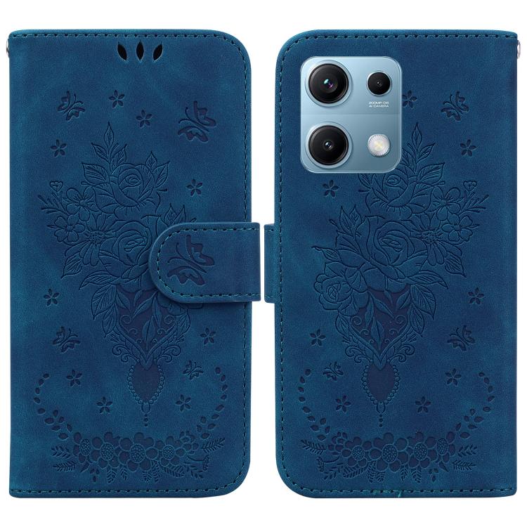 Butterfly Rose Embossed Leather Phone Case, For Redmi Note 14S 4G, For Redmi K80 / K80 Pro / Xiaomi Poco F7 Pro, For Redmi Note 14 4G 164.84mm, For Redmi Turbo 4 / Xiaomi Poco X7 Pro