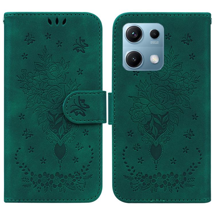 Butterfly Rose Embossed Leather Phone Case, For Redmi Note 14S 4G, For Redmi K80 / K80 Pro / Xiaomi Poco F7 Pro, For Redmi Note 14 4G 164.84mm, For Redmi Turbo 4 / Xiaomi Poco X7 Pro