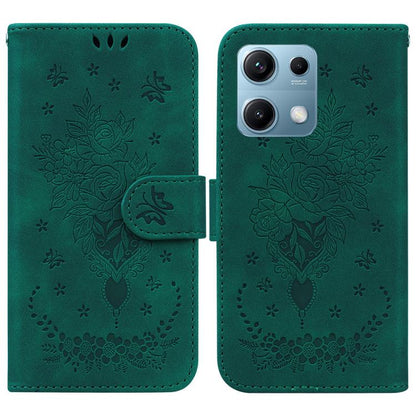 Butterfly Rose Embossed Leather Phone Case, For Redmi Note 14S 4G, For Redmi K80 / K80 Pro / Xiaomi Poco F7 Pro, For Redmi Note 14 4G 164.84mm, For Redmi Turbo 4 / Xiaomi Poco X7 Pro