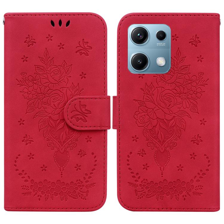 Butterfly Rose Embossed Leather Phone Case