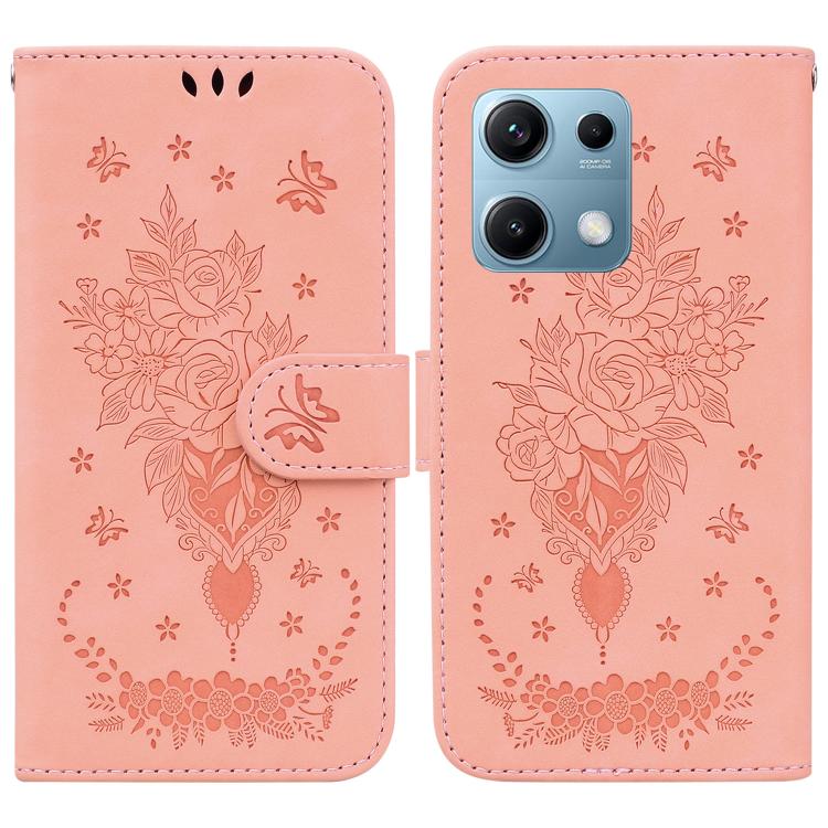 Butterfly Rose Embossed Leather Phone Case