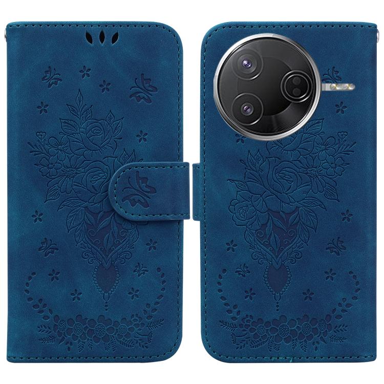 Butterfly Rose Embossed Leather Phone Case, For Redmi Note 14S 4G, For Redmi K80 / K80 Pro / Xiaomi Poco F7 Pro, For Redmi Note 14 4G 164.84mm, For Redmi Turbo 4 / Xiaomi Poco X7 Pro