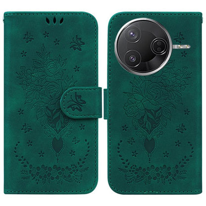 Butterfly Rose Embossed Leather Phone Case