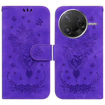 Butterfly Rose Embossed Leather Phone Case, For Redmi Note 14S 4G, For Redmi K80 / K80 Pro / Xiaomi Poco F7 Pro, For Redmi Note 14 4G 164.84mm, For Redmi Turbo 4 / Xiaomi Poco X7 Pro