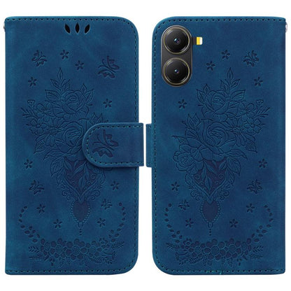 Butterfly Rose Embossed Leather Phone Case