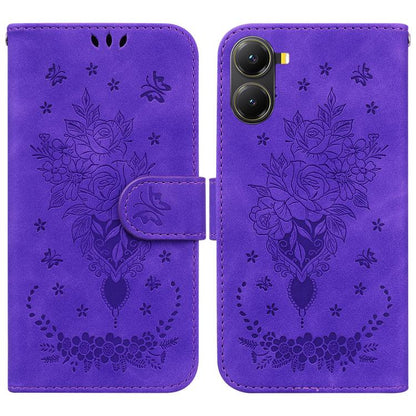 Butterfly Rose Embossed Leather Phone Case