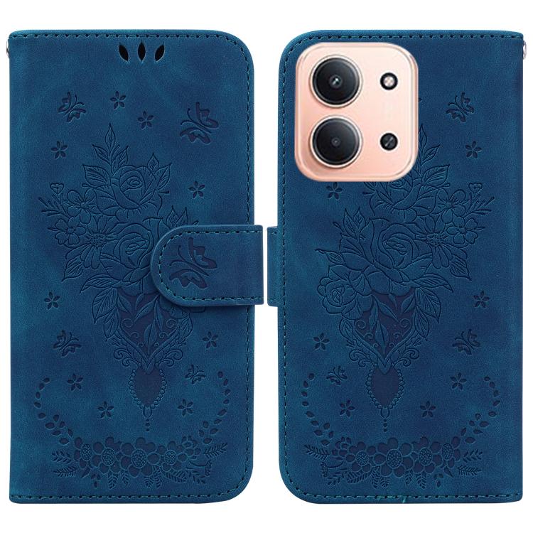 Butterfly Rose Embossed Leather Phone Case