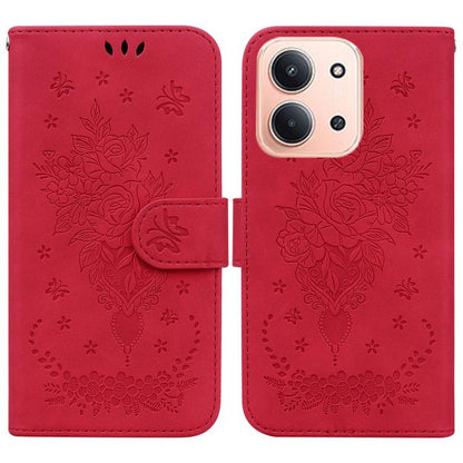 Butterfly Rose Embossed Leather Phone Case
