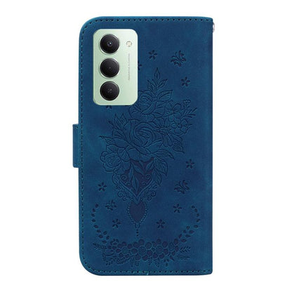 Butterfly Rose Embossed Leather Phone Case, For Redmi 15 5G Global / 15 4G SEA 169.5mm, For Redmi 15 5G / 4G EU 171mm, For Redmi A5 4G 173.3mm, For Redmi A5 4G 171.7mm