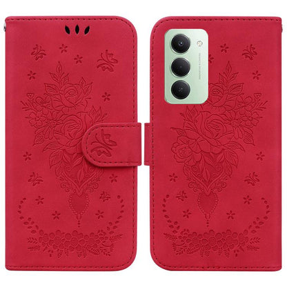 Butterfly Rose Embossed Leather Phone Case, For Redmi 15 5G Global / 15 4G SEA 169.5mm, For Redmi 15 5G / 4G EU 171mm, For Redmi A5 4G 173.3mm, For Redmi A5 4G 171.7mm