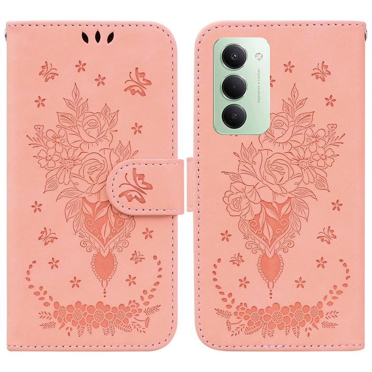 Butterfly Rose Embossed Leather Phone Case