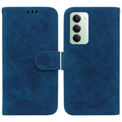 Butterfly Rose Embossed Leather Phone Case, For Redmi 15 5G Global / 15 4G SEA 169.5mm, For Redmi 15 5G / 4G EU 171mm, For Redmi A5 4G 173.3mm, For Redmi A5 4G 171.7mm