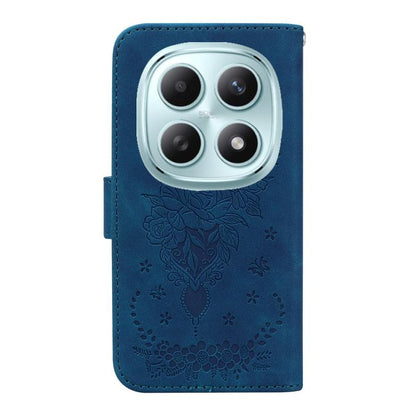 Butterfly Rose Embossed Leather Phone Case, For Redmi Note 15 4G / 5G Global 164mm / Poco M8 5G, For Redmi Note 15 Pro 4G Global 163.2mm, For Redmi Note 15 Pro 5G Global 163.6mm, For Redmi 15C 5G / 4G EU 173mm / Poco C85 5G