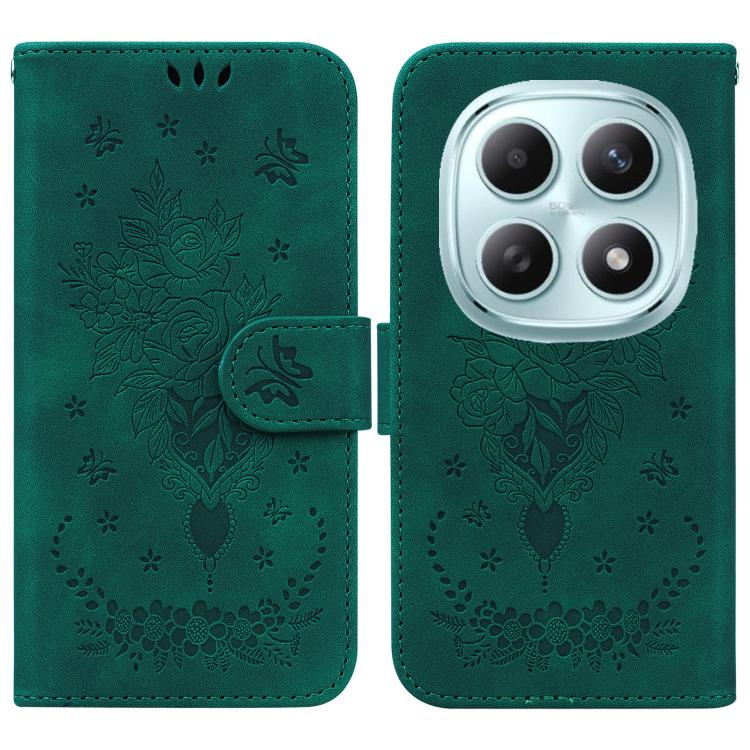 Butterfly Rose Embossed Leather Phone Case