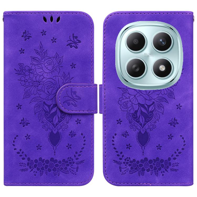 Butterfly Rose Embossed Leather Phone Case