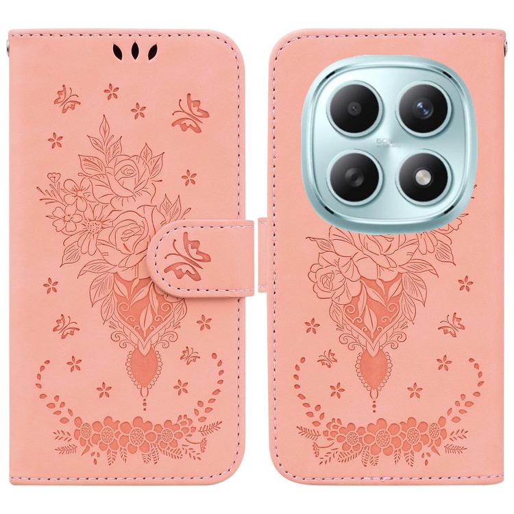 Butterfly Rose Embossed Leather Phone Case